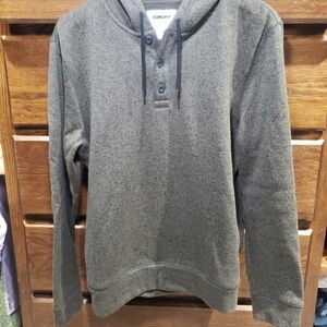 Sonoma Men’s Gray Long Sleeve Henley Hoodie Size Large With Pockets